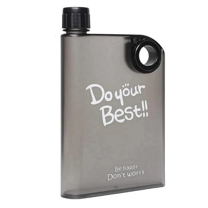 A5 Flat Water Bottle Slim Notebook Style Reusable Water Bottle (420ML) - Drinkware Accessory Designed For Hydration (Random Color)