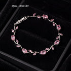 Tulip Bracelet – Premium Quality Stainless Steel Elegant Bracelet for Women | Silver Base Without Box Color Blue