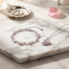 Tulip Bracelet With Swan Necklace Stainless Steel Durable Comfortable Stylish Affordable Practical Choice Reliable Performance | Golden Pink