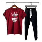 Premium Micro Men’s Tracksuit King Print – Comfortable Sportswear | Gym & Workout Suit - Black Extra Large
