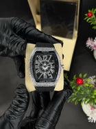 Denvosi Luxury Diamond Studded Strap Men’s Watch Elegant Durable Stylish Premium Choice For Parties Daily Wear And Special Occasions | Black