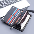 Baellerry Men's Long PU Leather Wallet Clutch with Wristlet Strap - Black
