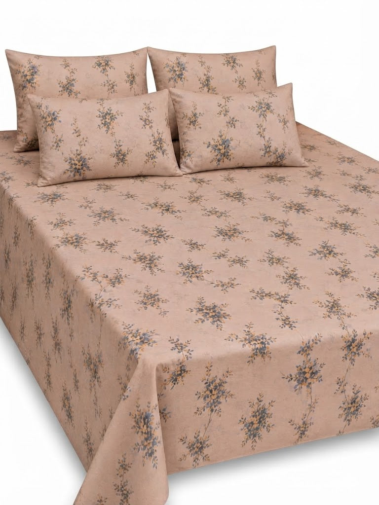 5-Piece Export Quality Pure Cotton King Size Striped Bedsheet Set
