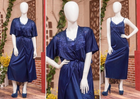 2 Pcs Luxury Satin & Lace Robe Nighty Set – Sensual Silk Gown for Women