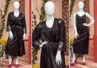 2 Pcs Luxury Satin & Lace Robe Nighty Set – Sensual Silk Gown for Women