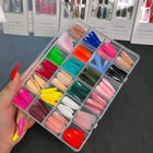 576 Pcs Multicolor Stick-On Artificial Nails Box with Free Glue