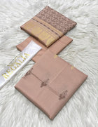 Premium Peach Jacquard Cambric 3-Piece Unstitched Collection