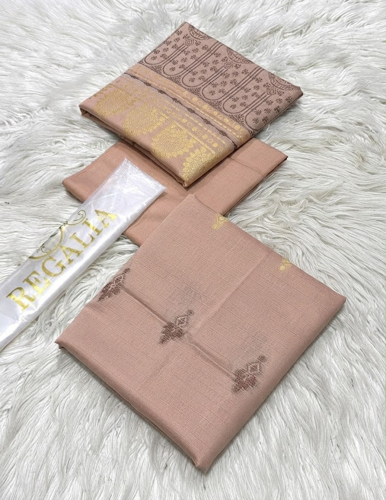 Premium Peach Jacquard Cambric 3-Piece Unstitched Collection