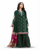 URGE Pure Lawn 3-Piece Embroidered Summer Collection – Black & Pink Designer Suit