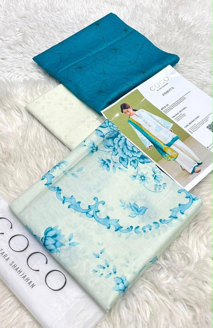 Coco, Orient & Sana Safinaz Lawn 3-Piece Unstitched Suit Vol. 1 – Printed Voil Dupatta & Cambric Trouser
