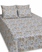 5-Piece Export Quality Pure Cotton King Size Leaf Print Bedsheet Set