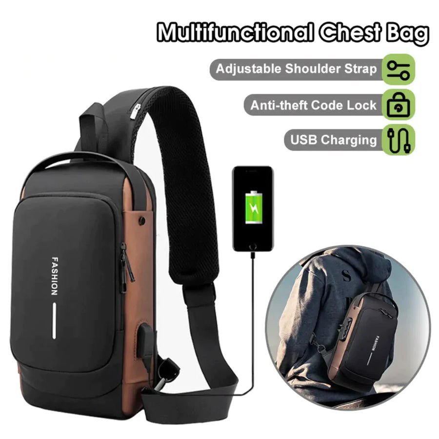 Anti-Theft Cross Body Bag With Password Lock Smooth Zippers And High-Capacity Storage For Secure Travel And Convenient Daily Use