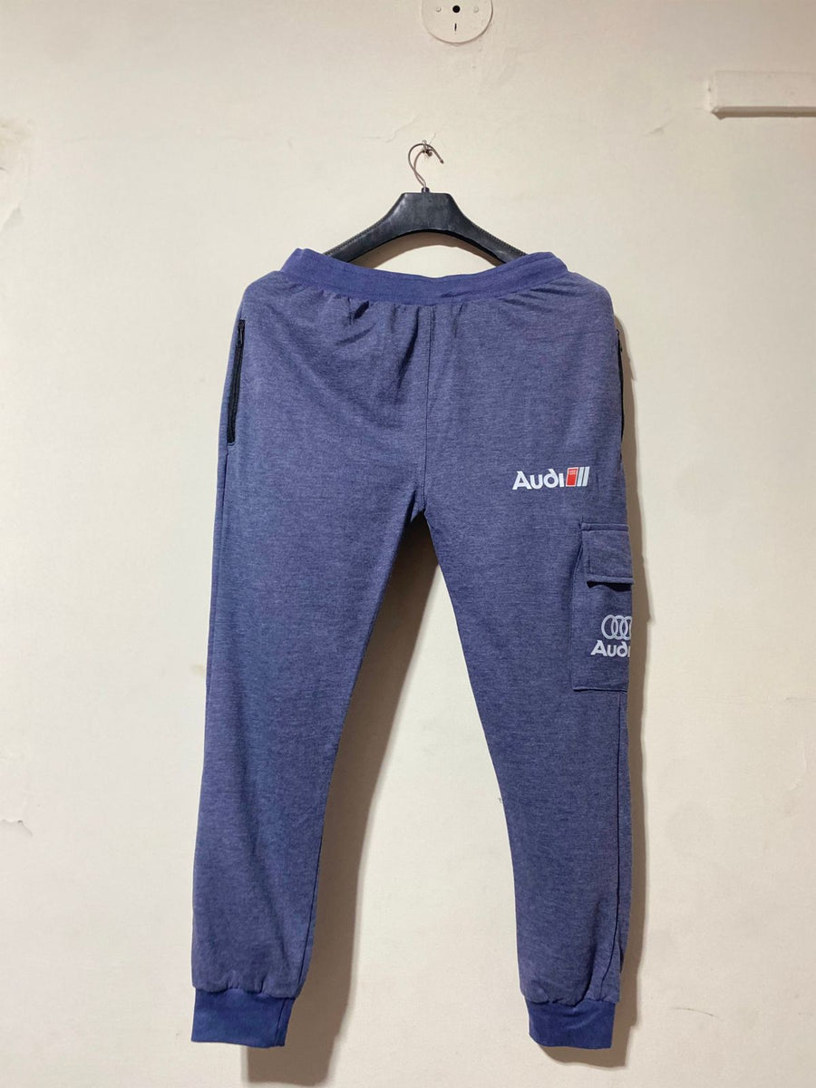 Audi Side Pocket Trouser For Men French Terry Fabric Adjustable Waist 28 To 34 Inches Length 39 Inches