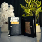 Baellerry Men's Zipper Wallet – Premium Leather Bifold Wallet with Card Holder & Coin Pocket - Black