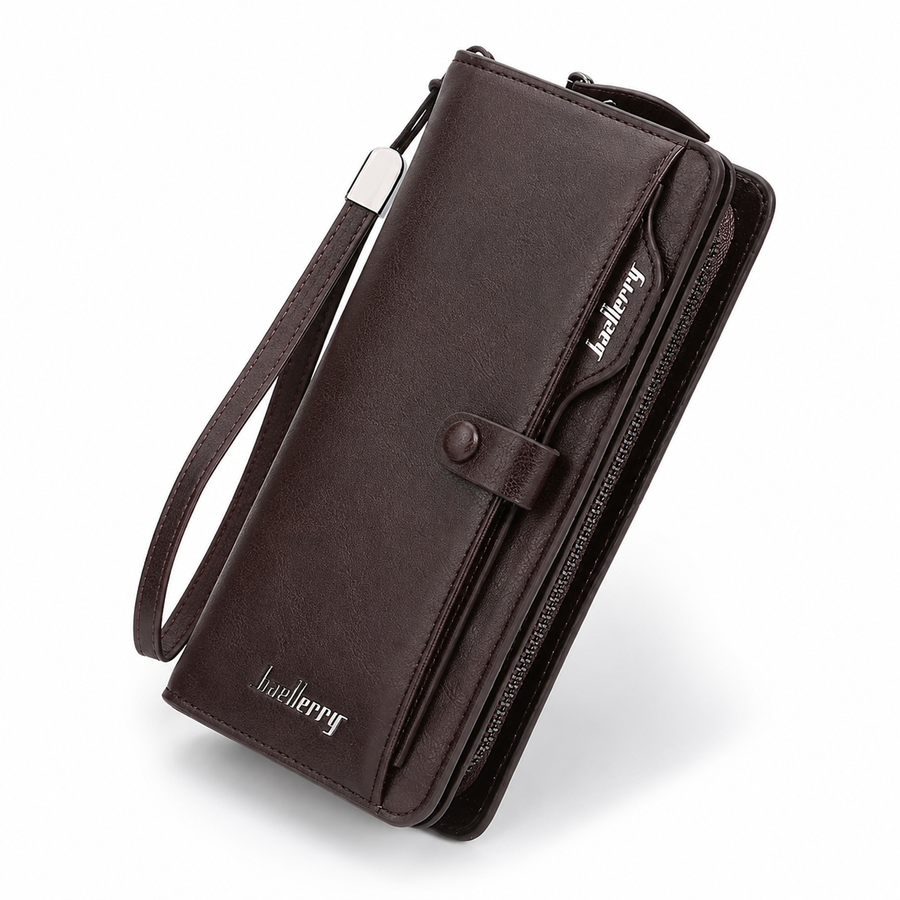 Balebaily Long Zipper Wallet for Men & Women PU Leather Wallet