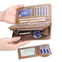 Balebaily Long Zipper Wallet for Men & Women PU Leather Wallet