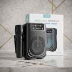 GTS-2158 Portable Wireless Bluetooth Speaker with Wireless Karaoke Microphone – 3-Inch Driver, Powerful Bass, RGB LED Light, USB/TF Card Reader