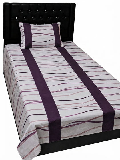 : Premium Export Quality Cotton Single Patchwork Bedsheet Set (1 Bedsheet + 1 Pillow Cover)