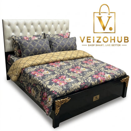 Aqua Blue Floral 7Pc Comforter Set