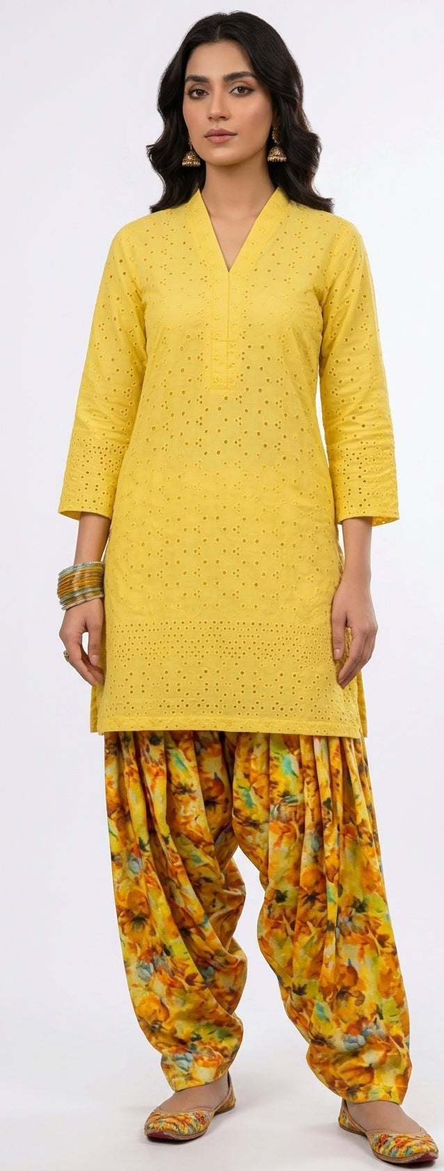 Sunshine Charm Chikankari – Premium Yellow Lawn 2PC Suit