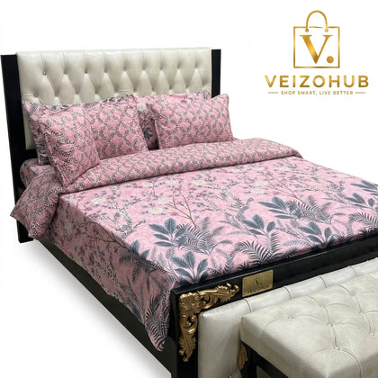 Soft Pink Patterned 7Pc Comforter Set