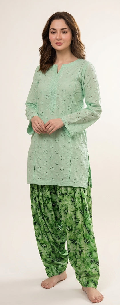 Pistachio Petals – Luxury Chikankari Lawn Cotton 2PC