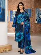 Sapphire Bloom – 3-Piece Unstitched Printed Linen Suit