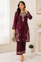 Ready-To-Wear Heavy Embroidered 2-Piece Cotton Slub Co-ord Set
