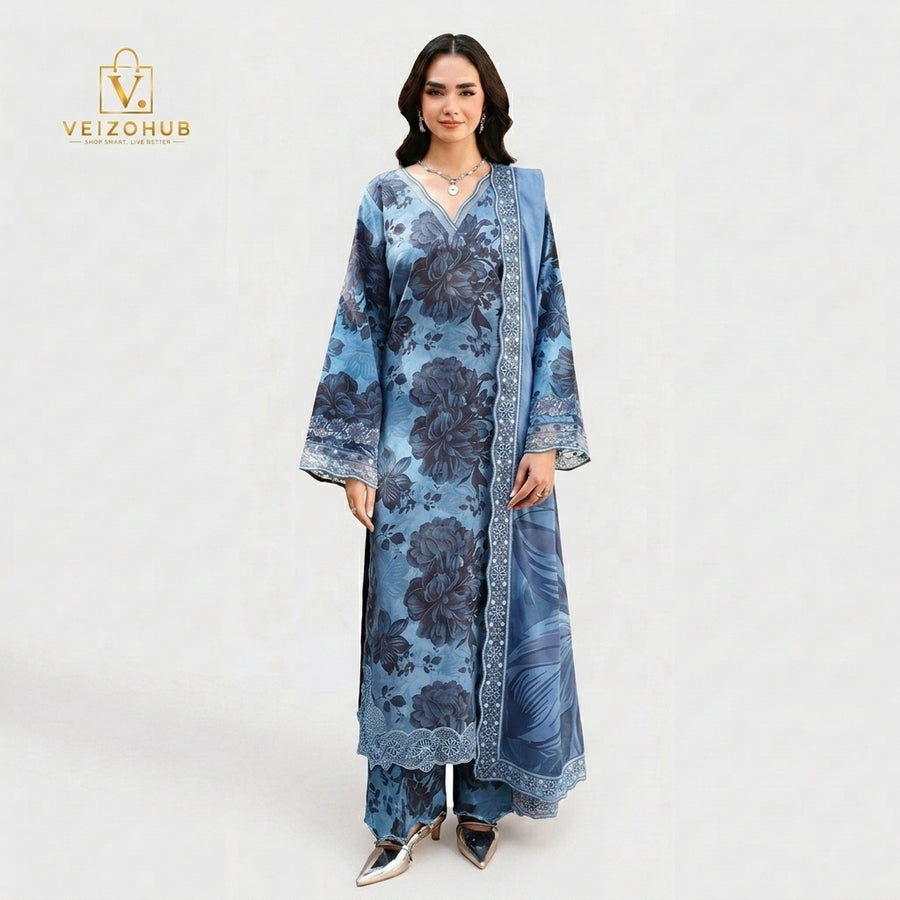 Ramsha Sky Blue 3PC Digital Printed Lawn Suit