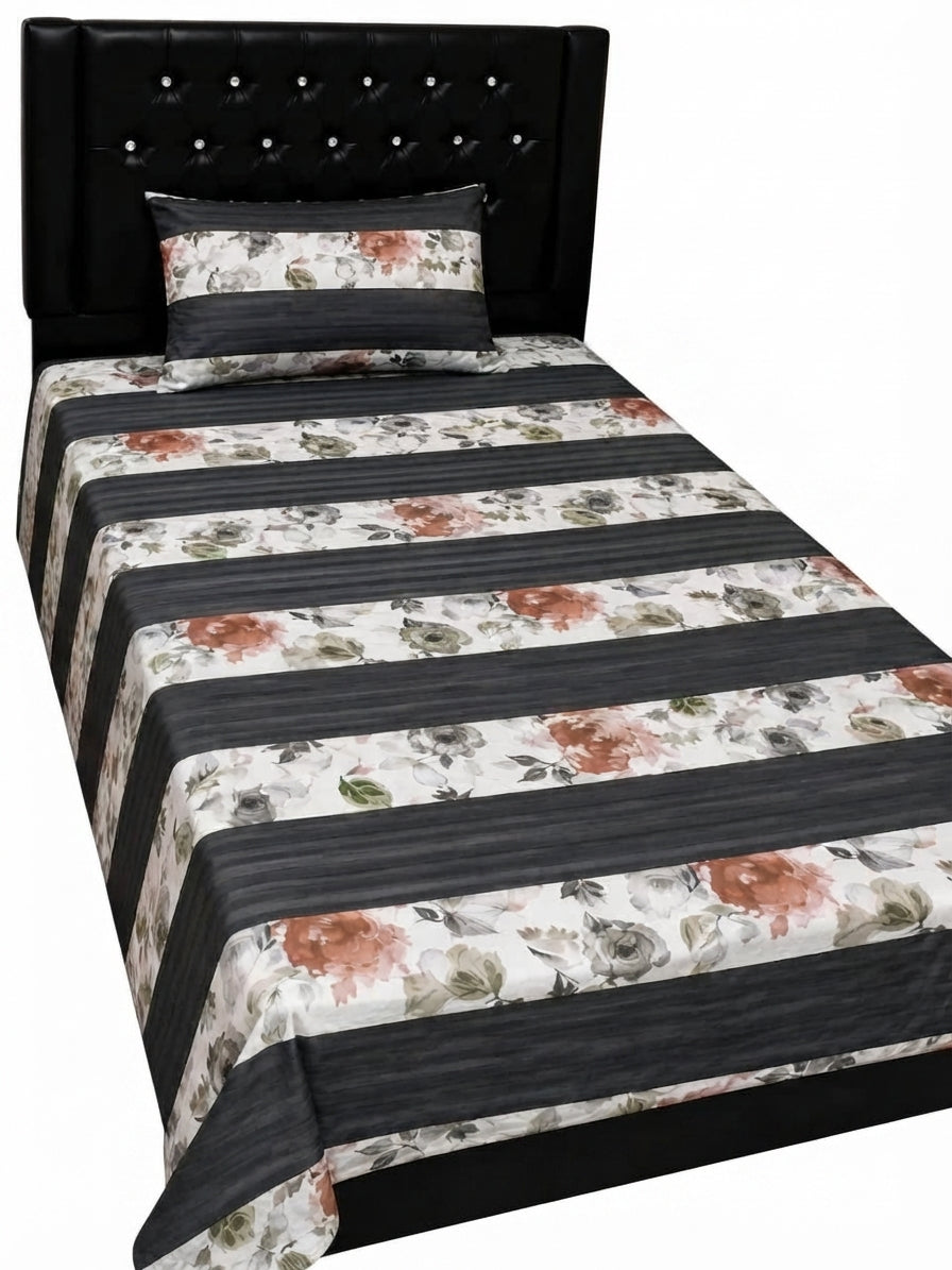 Premium Cotton Single Patchwork Bedsheet with Matching Pillow Cover – Export Quality