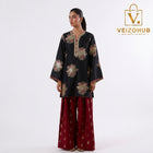 Umaima Inspired Luxury Embroidered Shamoze Silk 2-Piece Suit