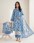 Sapphire Bloom – 3-Piece Unstitched Printed Linen Suit