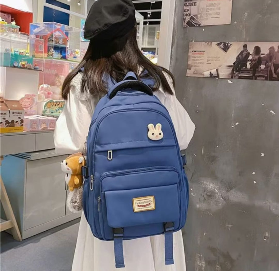 Korean Style School & College Backpack | 48cm x 28cm | Trendy & Spacious | Durable Daypack for Students | Blue