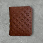 Men's Premium Leather Bi-Fold Wallet | Embossed Designer Pattern Card Holder - Black