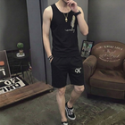 Men's Summer Sando & Shorts Set – Stretchable Cotton Jersey Fabric, Soft Breathable Sleeveless Top and Comfortable (Size Extra Large)