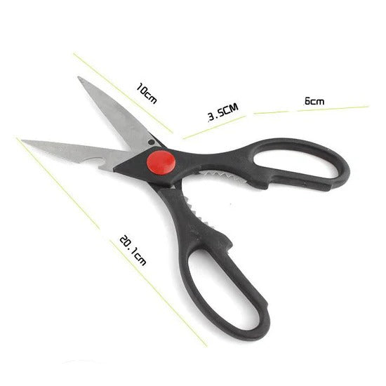 Multifunctional Kitchen Scissors – Durable Stainless Steel, for Cutting, Chopping & Everyday Use.(Random Colour)