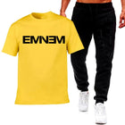 Premium Micro Men’s Tracksuit Emnem Print – Comfortable Sportswear | Gym & Workout Suit - Black Large