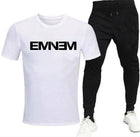 Premium Micro Men’s Tracksuit Emnem Print – Comfortable Sportswear | Gym & Workout Suit - Black Large