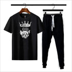 Premium Micro Men’s Tracksuit King Print – Comfortable Sportswear | Gym & Workout Suit - Black Extra Large