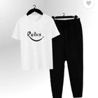Premium Micro Men’s Tracksuit Relax Print – Comfortable Sportswear | Gym & Workout Suit - Black Extra Large