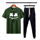 Premium Micro Men’s Tracksuit Smile Face Print – Comfortable Sportswear | Gym & Workout Suit - Black Extra Large