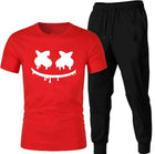 Premium Micro Men’s Tracksuit Smile Face Print – Comfortable Sportswear | Gym & Workout Suit - Black Extra Large