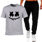 Premium Micro Men’s Tracksuit Smile Face Print – Comfortable Sportswear | Gym & Workout Suit - Black Extra Large