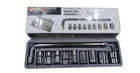 Professional Heavy Duty Socket Wrench Set | 9Pc Tool Kit | 1/2″ Drive | 8‑24mm Metric Sockets + L Wrench