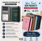 RFID Protected Passport Cover Holder & Travel Wallet Premium Leather Passport & Card Wallet for Men & Women