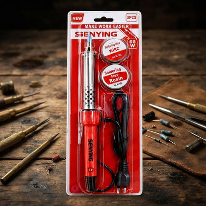 Senying 60W Soldering Iron Set (3Pcs Set) - Hardware Product Designed For Electronics Repair And Daily Tool Maintenance Routine
