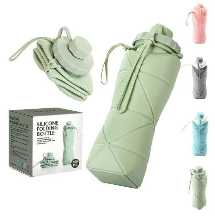 Silicone Folding Bottle | 600ML Silicon Foldable Bottle | Smart Travel Bottle Collapsible Design