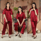 Silk 2-Piece Shirt & Pajama Night Suit for Women