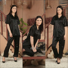 Silk 2-Piece Shirt & Pajama Night Suit for Women