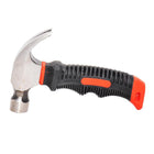 Small Heavy-Duty Stubby Claw Hammer - Polished Steel Head With Black Rubberized Grip And Red Accent For Precision And Control